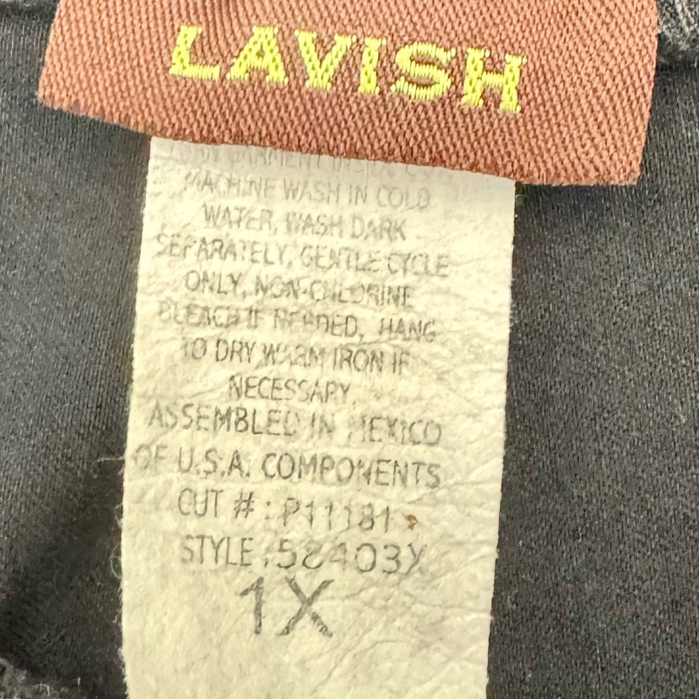 Vintage Lavish High Waisted Stretch Capris Rayon Nylon Spandex Blend Black Sz 1X - Picture 4 of 6